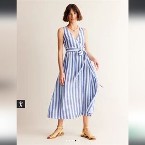 ✨HP 🩵 Boden Linen Wrap Midi Dress, size 0P - out of stock online!